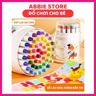 Hộp bút màu sáp lụa Silky Crayon, sáp màu sơn dầu dễ dàng lau chùi cho bé thỏa sức sáng tạo, phù hợp cho bé từ 3 tuổi