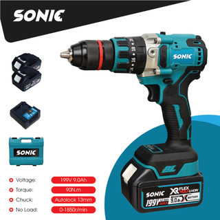 Máy khoan pin sonic xanh - lõi đồng có búa - ba chức năng - máy bắn vít, máy khoan pin cầm tay, máy khoan cầm tay