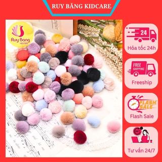 Quả lông tròn 2.5cm dùng làm đồ thủ công, trang trí nơ bờm, kẹp tóc