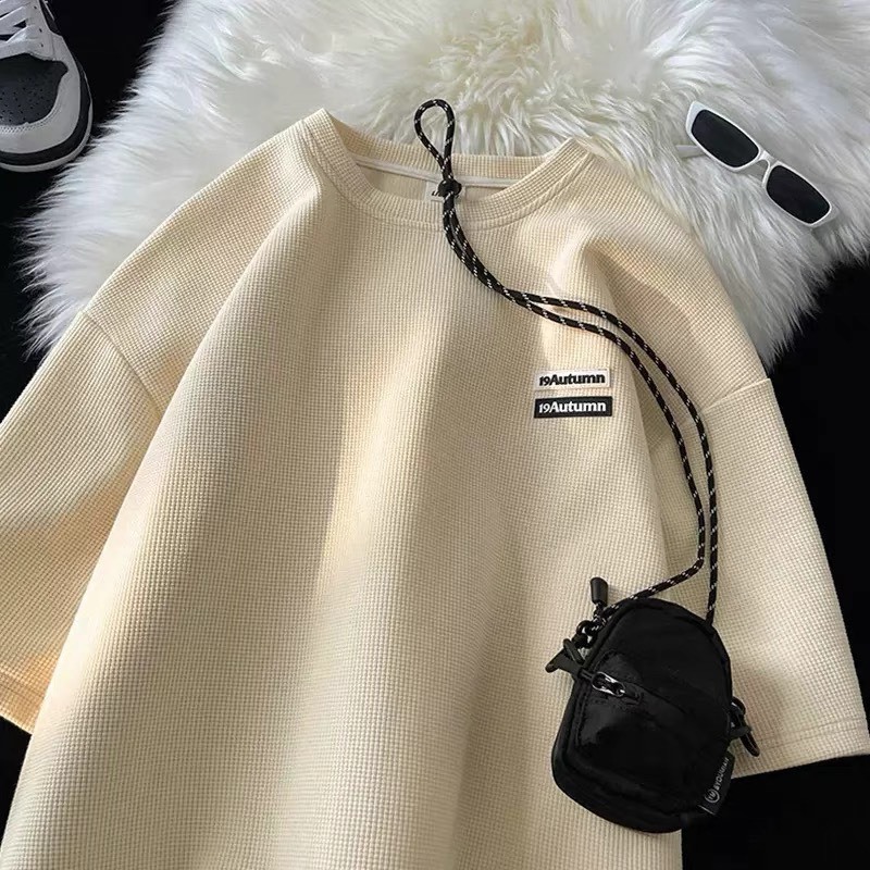 ÁO THUN 19Autumn NAD Unisex Áo phông nam nữ tay lỡ oversize form rộng chất liệu cotton dệt tổ ong thoáng mát | BigBuy360 - bigbuy360.vn