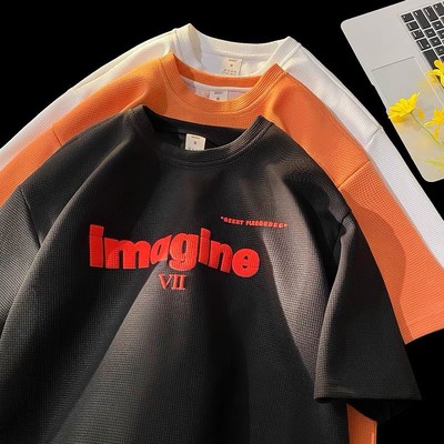 Áo thun IMAGINE Unisex NAD Unisex Áo phông nam nữ tay lỡ oversize form rộng chất liệu cotton dệt tổ ong thoáng mát