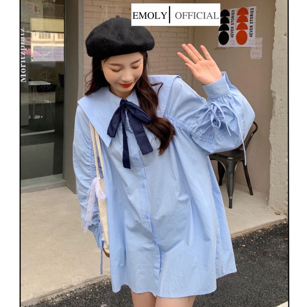 Áo khoác len nữ, áo cardigan nữ dáng rộng kẻ ngang to dễ thương EMOLY.VN - 220