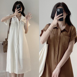 Váy thô đũi kẻ tay hến kèm váy 2 dây Maia  Vaytayhenkem2s0081 P0K44