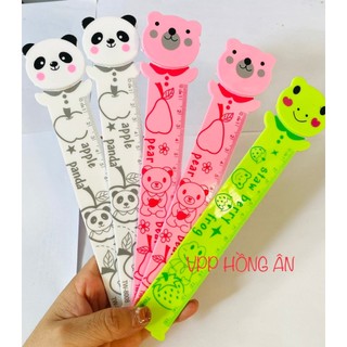 Thước kẻ kiểu nhựa hình con gấu đáng yêu dài 15cm