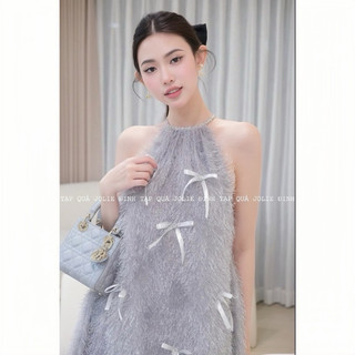 ĐẦM CỔ YẾM NƠ LÔNG VŨ HÀNG THIẾT KẾ