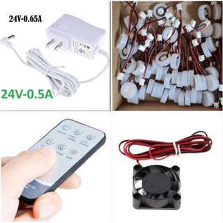 Phụ kiện máy xông tinh dầu Adapter nguồn 24V/0.5A 24V/0.65A, remote, đầu phun sương, quạt gió