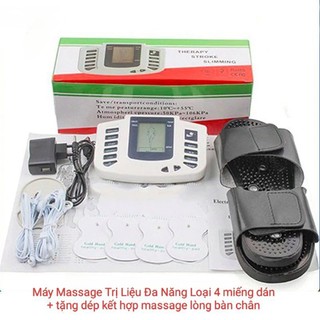 Máy Massage Châm Cứu Bấm Huyệt Xung Điện ĐaNăng - Gồm 4 Miếng Dán và 1 Đôi Dép