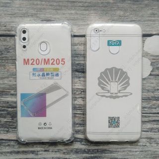 Ốp lưng Samsung Galaxy M20 dẻo trong, chống sốc viền cam gồ cao cấp, bền đẹp