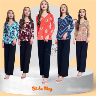 Áo bà ba bông-tay dài,tay lỡ -(áo không kèm quần)