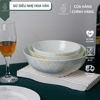 Bát tô canh hoa văn sứ siêu nhẹ - Bát ô tô sứ xương siêu nhẹ Minh Châu