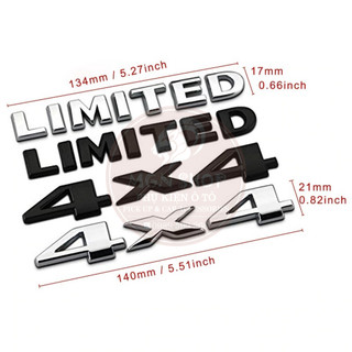 [Sticker] [Decal] [Chữ dán] [4x4] [LIMITED] [Màu đen / Màu bạc] Aluminum