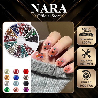 Khay đá mix 12 màu giá rẻ trang trí móng - khay đá tròn trang trí nail đủ màu giá siêu rẻ