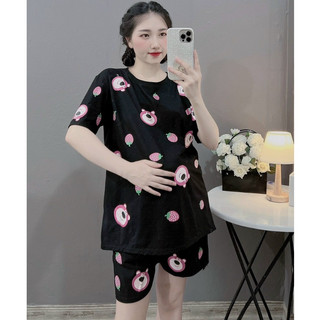 [MẪU MỚI] bộ đồ bầu kết hợp sau sinh PINK - Bộ bầu mặc nhà chất mát mùa hè mới 40-70kg