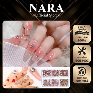 Khay đá chân nhọn 6 size - đá chân nhọn cao cấp mix size trang trí móng