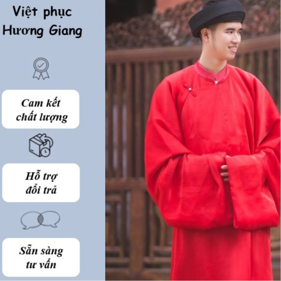 Áo ngũ thân nam,Áo ngũ thân tay thụng nam vải sa cao cấp.