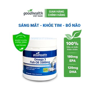 Viên dầu cá hỗ trợ tim mạch, não bộ, thị lực - Goodhealth Omega 3 Fish Oil 1000mg [Hộp 150 viên]