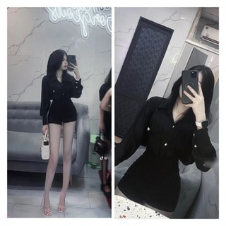 Áo sơ mi tay dài mỏng khuy đồng siêu xinh tôn dáng