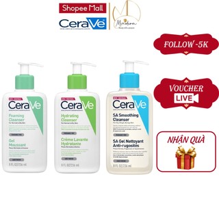 Sữa rửa mặt Cerave Foaming Cleanser, CeraVe Hydrating Cleanser, SA Cleanser cho mọi loại da 88ml, 236ml, 473ml