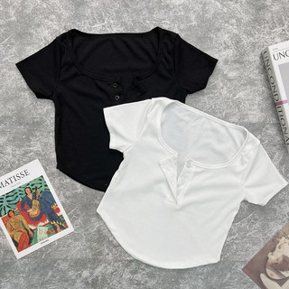 Nabiii- áo croptop vạt tròn