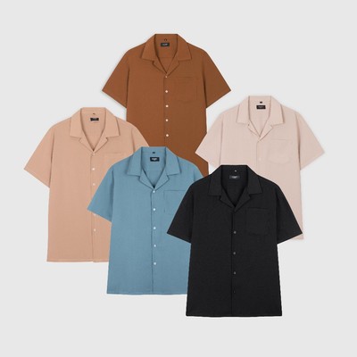 [MUA 2 GIẢM 20%] Áo sơ mi nam ROWAY vải đũi trơn thoáng mát, form regular | Sơ mi cộc tay có túi