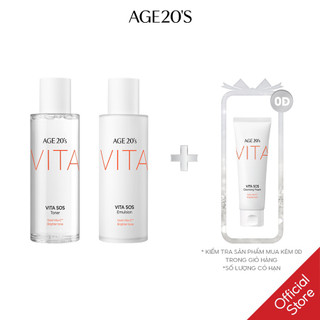Bộ Nước hoa hồng Vita SOS Toner 145ml và Sữa dưỡng da Vita SOS Emulation 145ml - Quà tặng Sữa rửa mặt 80ml