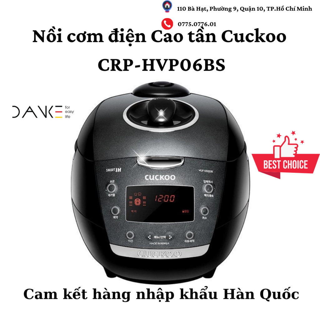 Nồi cơm điện cao tần Cuckoo CRP-HVB06BS 1.08 lít