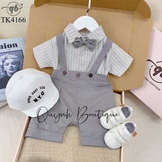 Set yếm công tử bé trai quỳnh boutique yếm công tử thiết kế kèm áo sọc