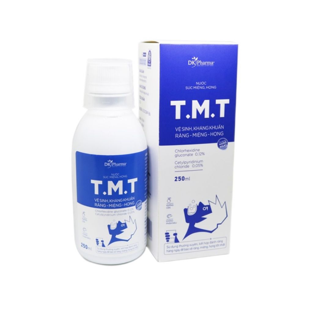 Nước súc miệng họng DKPHARMA TMT chai 250ml cho bé từ 3 tuổi và người lớn