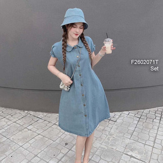 Đầm sơ mi xòe cổ sen kèm mũ sang trọng VIENS STORE