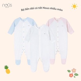 Bộ liền dài có tất Nous nhiều màu - Chất liệu Petit êm mềm cho bé sơ sinh