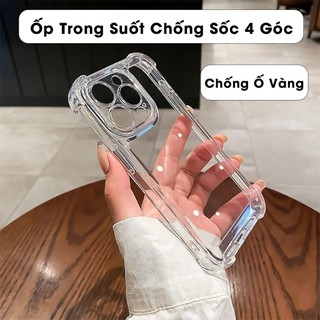 Ốp lưng chống sốc bảo vệ bốn góc chống va đập, ốp trong suốt mềm chống ố vàng - Việt Linh Store