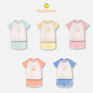 [PUNCHUN 3M-5Y] Bộ quần áo cộc raglan Bakery cho bé trai, bé gái FORM NHỎ CẦN TĂNG SIZE CHO BÉ