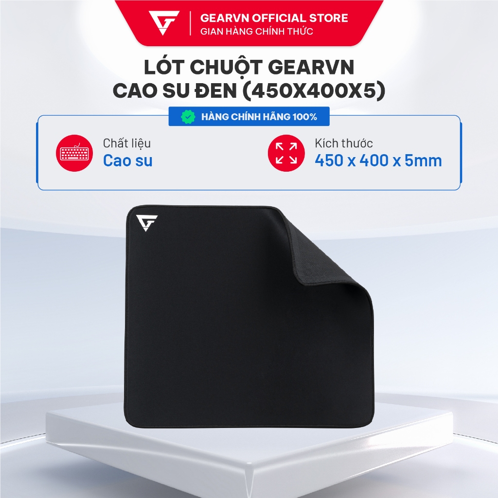 Lót chuột GEARVN Cao Su Đen (450x400x5)