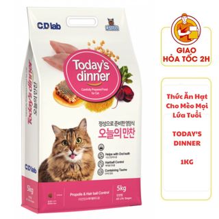 (CÓ QUÀ TẶNG) Today's Dinner - Hạt Thức Ăn Cân Bằng Dinh Dưỡng Cho Mèo Mọi Lứa Tuổi 1kg
