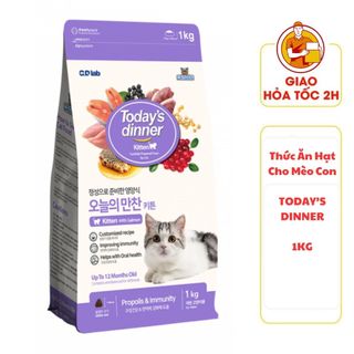 (CÓ QUÀ TẶNG) Today's Dinner - Hạt Thức Ăn Cân Bằng Dinh Dưỡng Cho Mèo Con 1kg