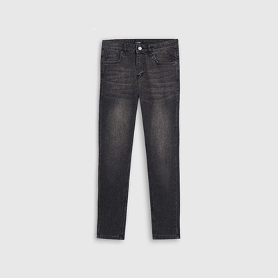 Quần jean nam ROWAY, vải denim co giãn nhẹ, form slim | Jean ghi trơn