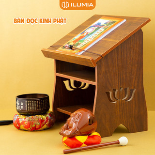  Bàn kê sách tụng kinh gỗ MDF màu vân gỗ óc chó thương hiệu ILUMIA - GP270 GM113 
