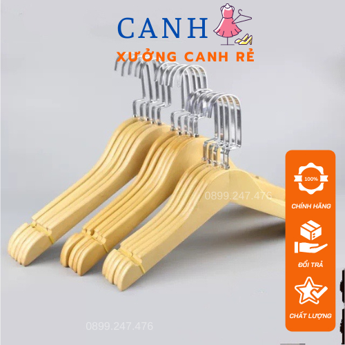 Móc Gỗ Màu Vàng Treo Quần Áo Trẻ Em (Hàng đẹp bóng mịn)