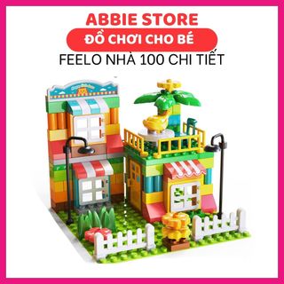 Đồ Chơi Lắp Ráp Mô Hình Nhà Cầu Trượt Cho Bé - 100 Chi Tiết, Feelo - Abbie Store