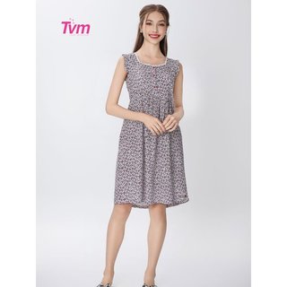 Đầm nữ sát nách DA623 Tvm Luxury Homewear, chất liệu tole