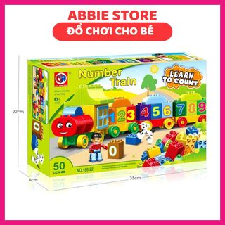Đồ chơi xếp hình Tàu Lửa 50 chi tiết tương thích size duplo , đồ chơi cho bé lắp ráp