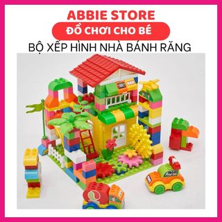 Le-go Lắp Ráp Xếp Hình Bánh Răng, Ngôi Nhà, Hàng Việt Nam Chất liệu nhựa ABS