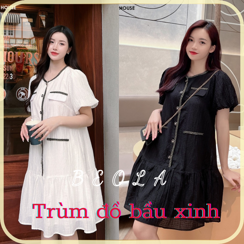 Đầm bầu công sở siêu xinh đi dự tiệc dáng dài thiết kế chất liệu đũi đẹp thời trang cao cấp đổi trả miễn phí
