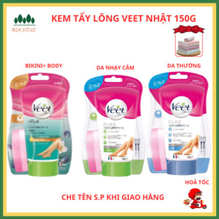 Kem tẩy lông Veet Nhật Bản tẩy lông vùng kín Bikini, nách, lông chân tay wax lông da nhạy cảm không rát da
