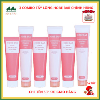 COMBO 3 kem tẩy lông hobe bar chính hãng, tẩy lông nách, bikini, vùng kín, kem tẩy lông 50g và serum triệt lông