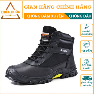 Giày bảo hộ lao động nam cổ cao kiểu dáng thể thao - Guyisa đen