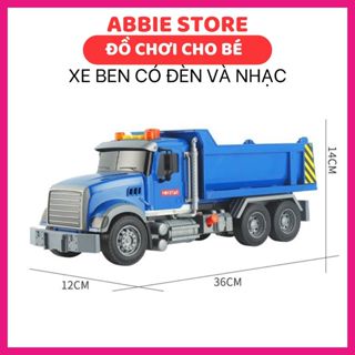 Xe Ben Đồ Chơi Kích Thước Lớn Có Hiệu Ứng Đèn Và Còi Cho Bé Yêu