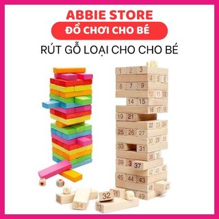 Đồ chơi rút gỗ loại to 48 thanh màu hoặc số cho bé