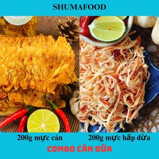 Combo Cán Dừa Shumafood gồm: 200g mực cán nguyên miếng, 200g mực nước dừa