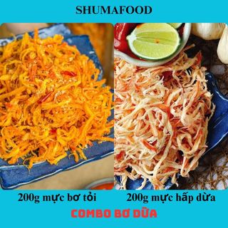 Combo Bơ Dừa Shumafood gồm: 200g mực bơ tỏi, 200g mực nước dừa